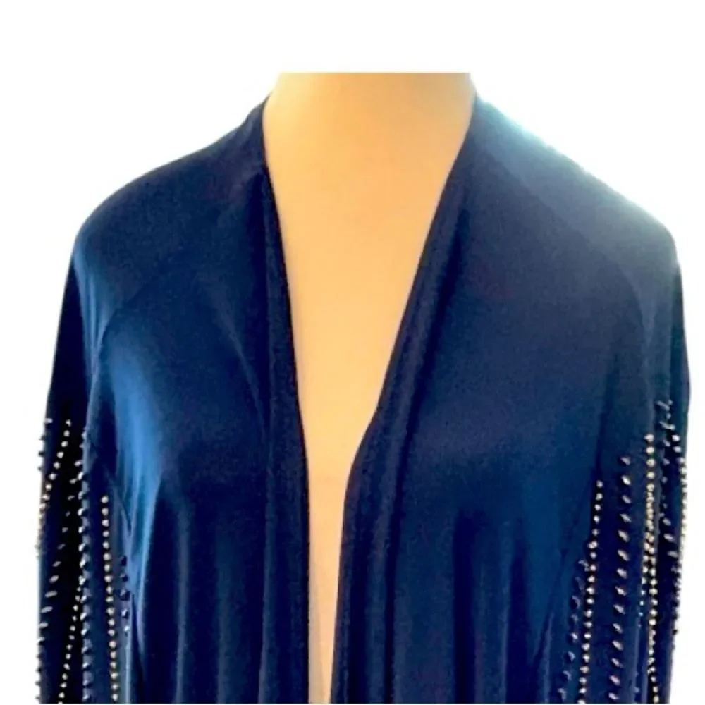 Catherines Fancy Navy Blue‎ Jacket with Rhinestone Sleeves